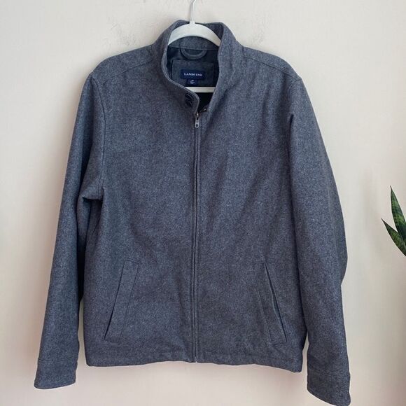 Lands End Mens Wool Blend Jacket M - Picture 1 of 7